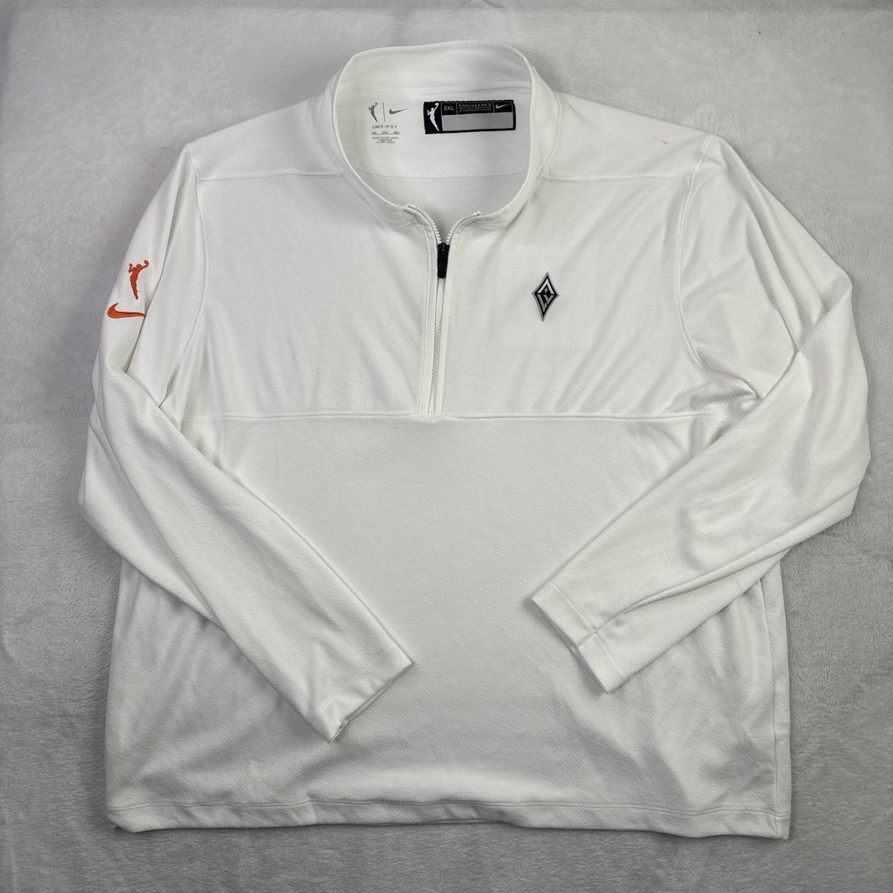 Nike WNBA Dri-Fit Las Vegas Aces White 1/4 Zip Pullover LS Sweatshirt Women's 3X